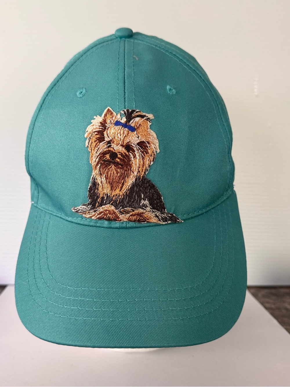 Teal Embroidered Yorkshire Terrier Dog Baseball Cap Hat Yorkie New